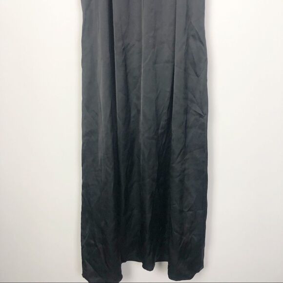 & OTHER STORIES | Black Gathered Halter Satin Look Midi Dress Women’s Size 8 - Picture 5 of 10